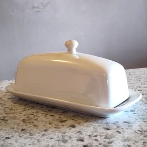 White Ceramic Butter Dish
